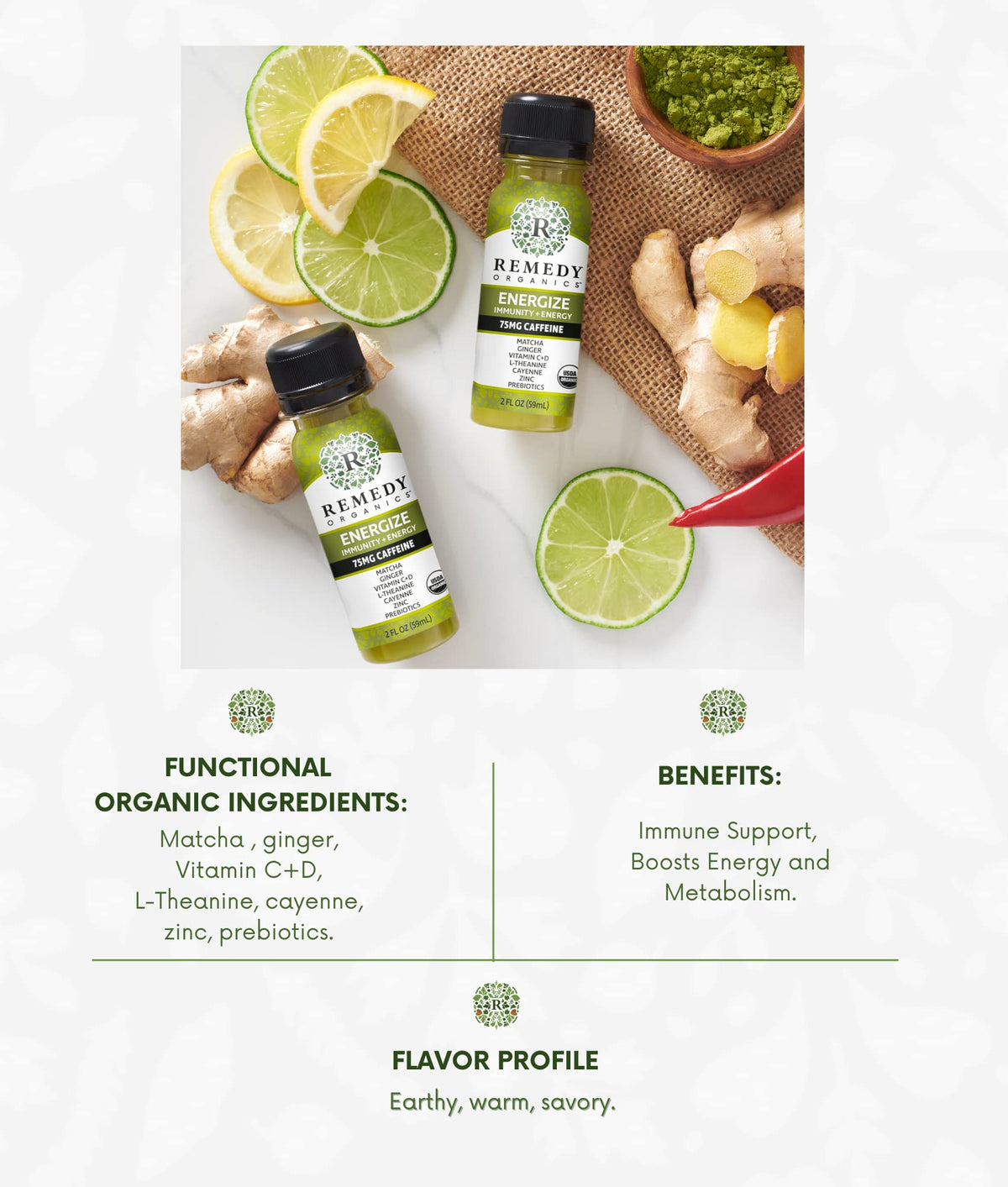 Remedy Organics Immunity Plus Shot, Protect Me | Boost Energy, Brain Function, Detoxification, and Metabolism | Brain Juice | Certified-Organic Ingredients