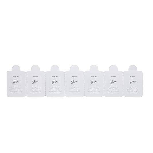 glow aloe barrier support moisturizer kit | soothing & hydrating | fortified with ceramide np & niacinamide | enriched with aloe vera leaf water | lightweight calm‑complex texture | 0.05 fl oz (7ea)