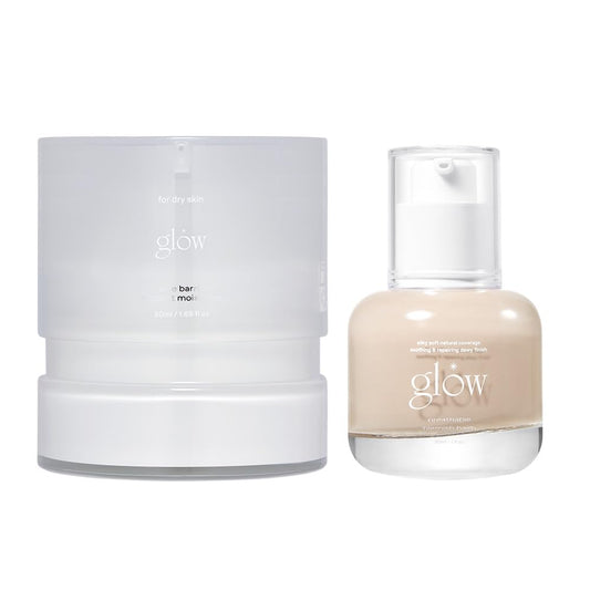 glow aloe barrier support moisturizer & breathable blemish balm #one set, soothing & hydrating,medium-coverage bb cream & tinted moisturizer, 1.69 fl oz + 1 fl oz