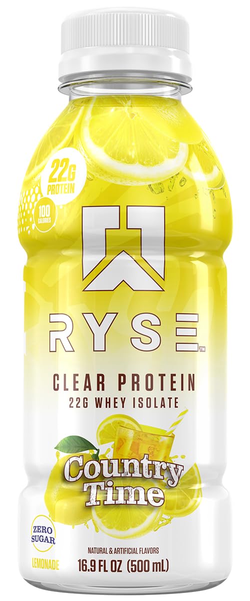 RYSE Clear Protein Drink - Kool-Aid Tropical Punch - 100 Calories, 22g Whey Isolate Protein Shake, Sugar-Free, 0g Fat & Lactose-Free - Refreshing Ready-to-Drink Beverage - 16.9 fl oz Bottles (12-Pack)