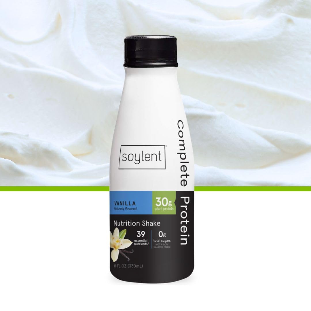 Soylent Complete Protein Shake, Chocolate, 30g Protein, Vegan, Dairy Free and 0g Sugar, Ready to Drink Protein Drinks, 11oz (12 Pack)