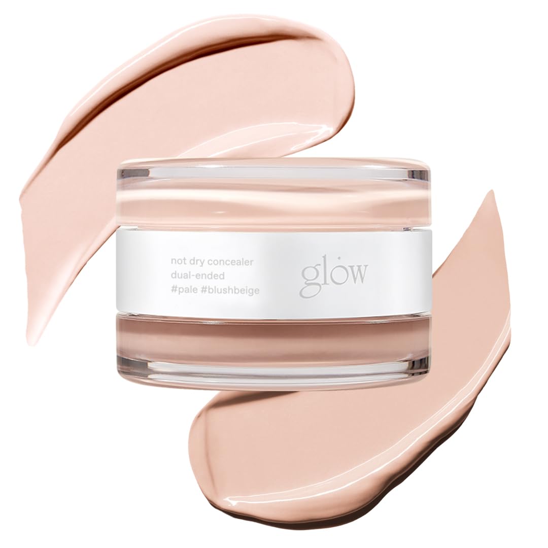 glow not dry concealer #light #rosysalmon, covers under-eye circles & blemishes, full-coverage, dual-color&use, melt-in texture, 0.4 oz