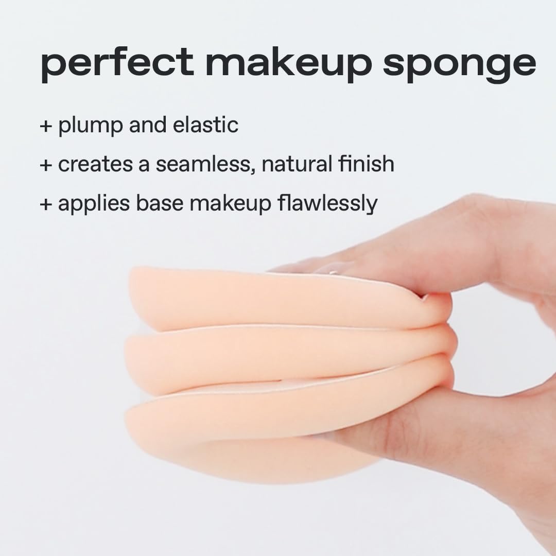 glow cloud sponge 3EA | featuring skin-friendly rubycell | puff-shaped sponge that effortlessly simplifies makeup application, perfect makeup sponge for quick and even application, 0.13 lbs