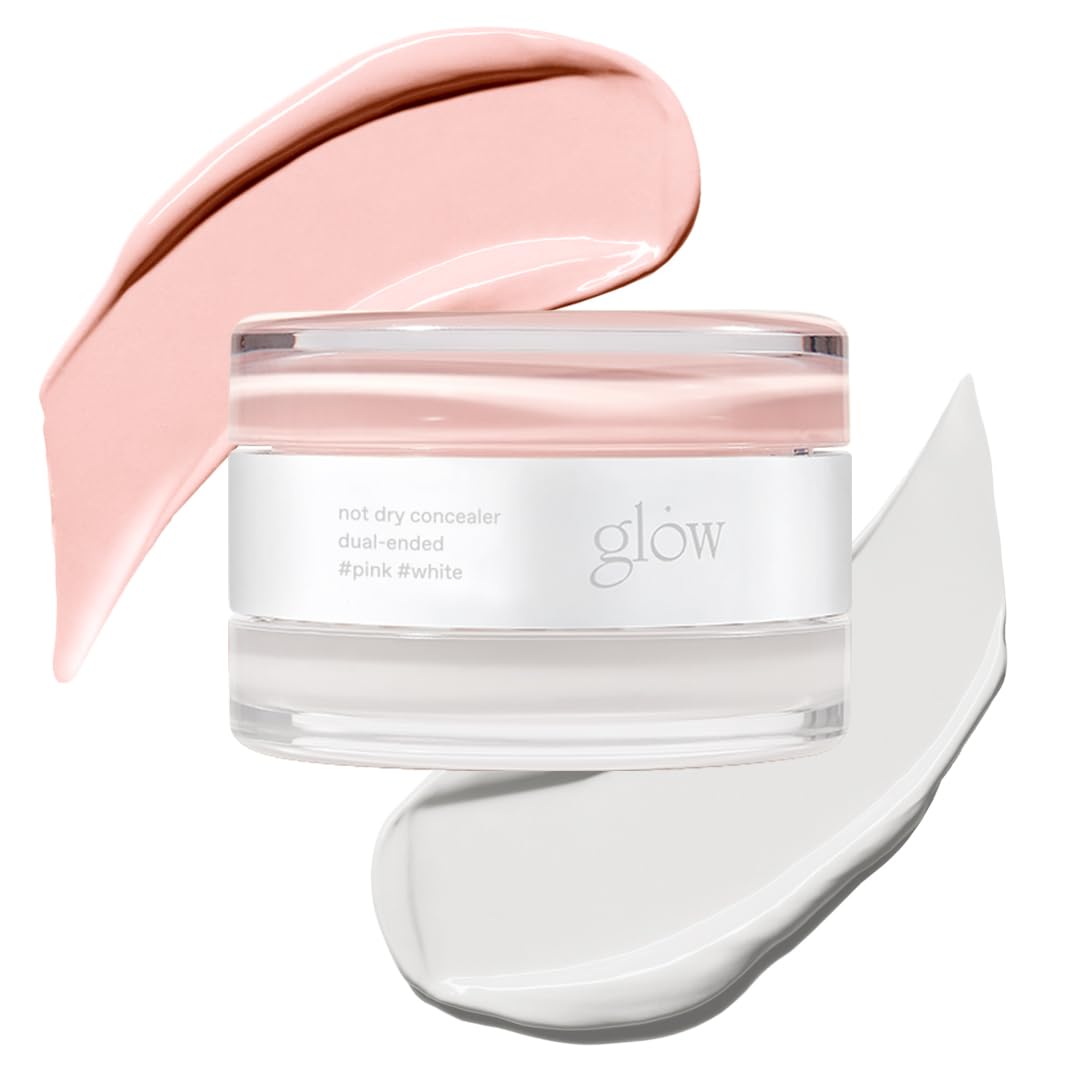 glow not dry concealer #light #rosysalmon, covers under-eye circles & blemishes, full-coverage, dual-color&use, melt-in texture, 0.4 oz