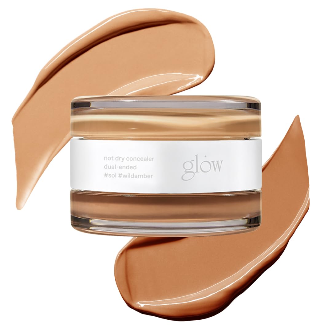 glow not dry concealer #light #rosysalmon, covers under-eye circles & blemishes, full-coverage, dual-color&use, melt-in texture, 0.4 oz