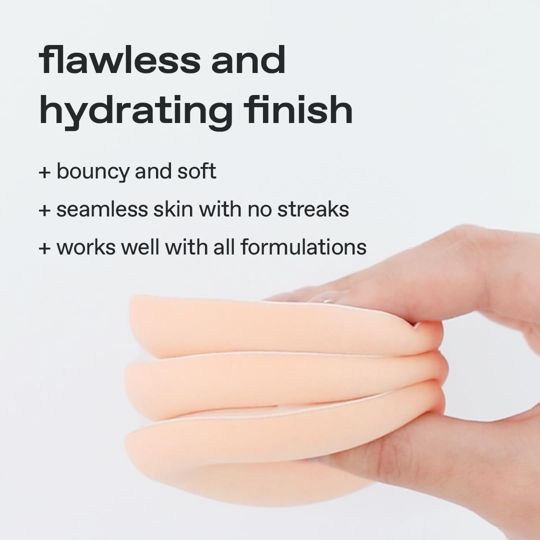 glow cloud sponge 3EA | featuring skin-friendly rubycell | puff-shaped sponge that effortlessly simplifies makeup application, perfect makeup sponge for quick and even application, 0.13 lbs