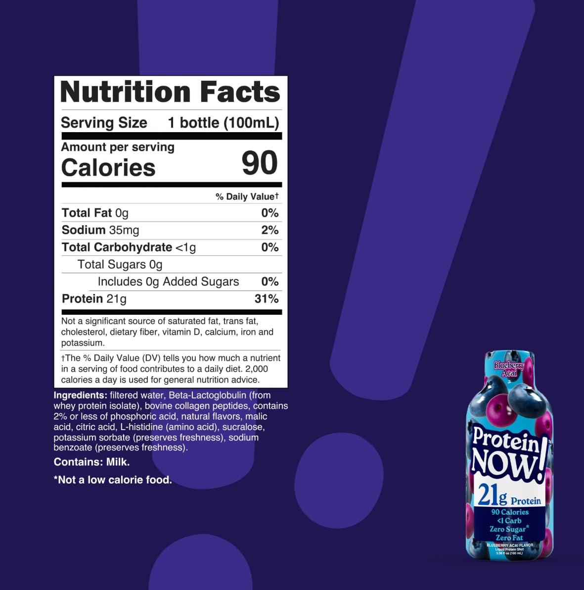 Protein Now Liquid 3 oz. Protein Shot By NutraBio– 21g Protein, 0 Carbs, 0 Fat, GLP-1 Support, Ready-to-Drink, No Refrigeration, Whey & Collagen Protein for Hair, Skin & Nails, On-the-Go Nutrition- Orange Mango