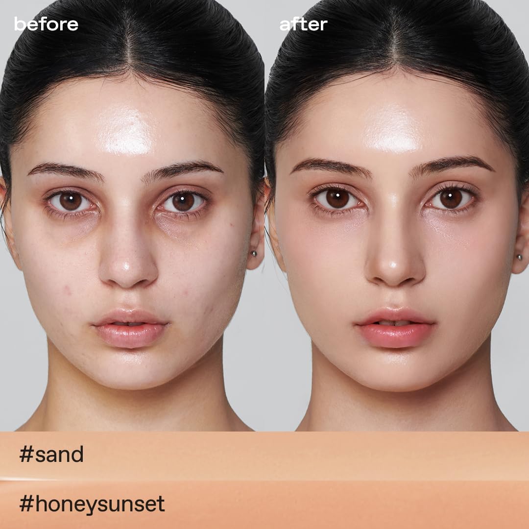 glow not dry concealer #light #rosysalmon, covers under-eye circles & blemishes, full-coverage, dual-color&use, melt-in texture, 0.4 oz