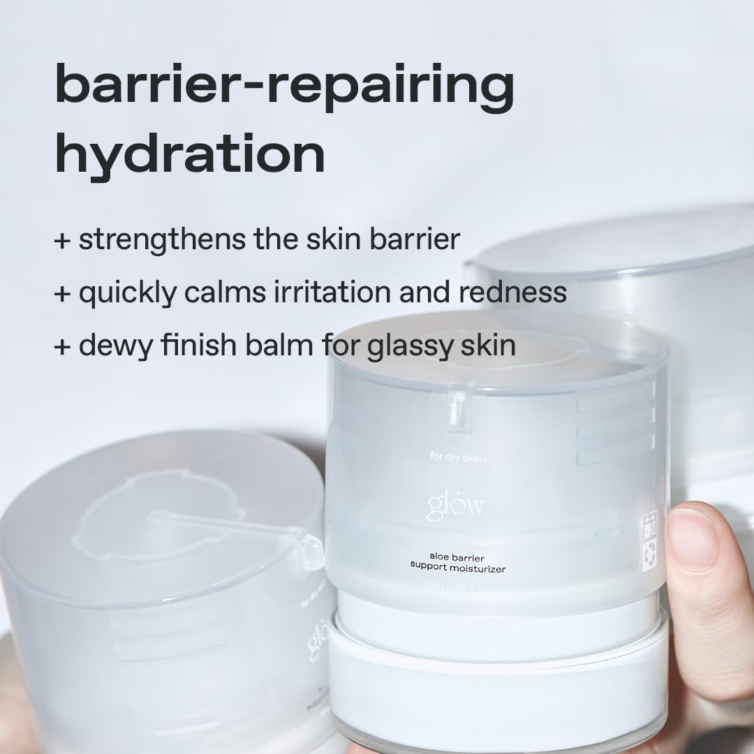 glow aloe barrier support moisturizer & breathable blemish balm #one set, soothing & hydrating,medium-coverage bb cream & tinted moisturizer, 1.69 fl oz + 1 fl oz
