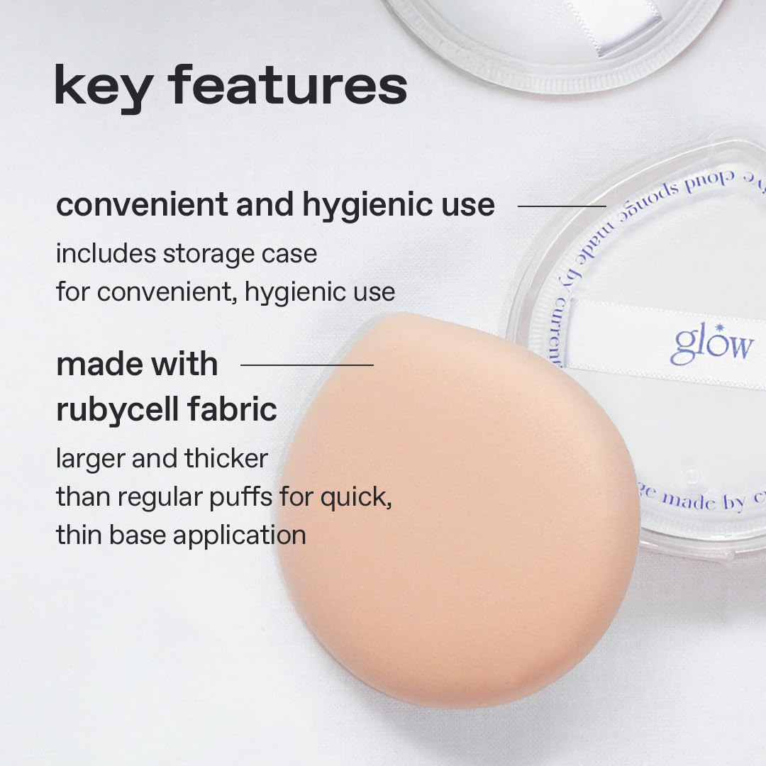 glow cloud sponge 3EA | featuring skin-friendly rubycell | puff-shaped sponge that effortlessly simplifies makeup application, perfect makeup sponge for quick and even application, 0.13 lbs