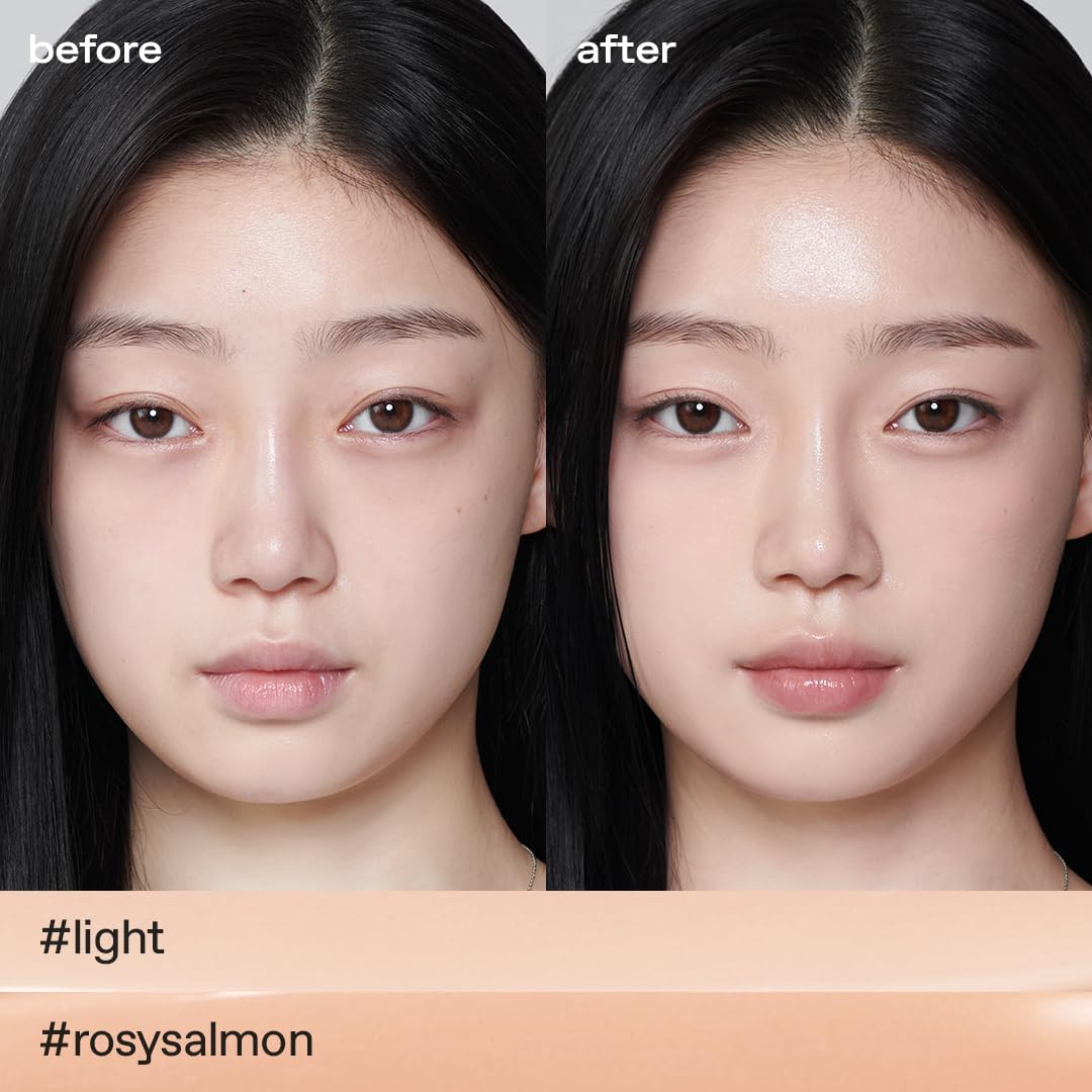 glow not dry concealer #light #rosysalmon, covers under-eye circles & blemishes, full-coverage, dual-color&use, melt-in texture, 0.4 oz