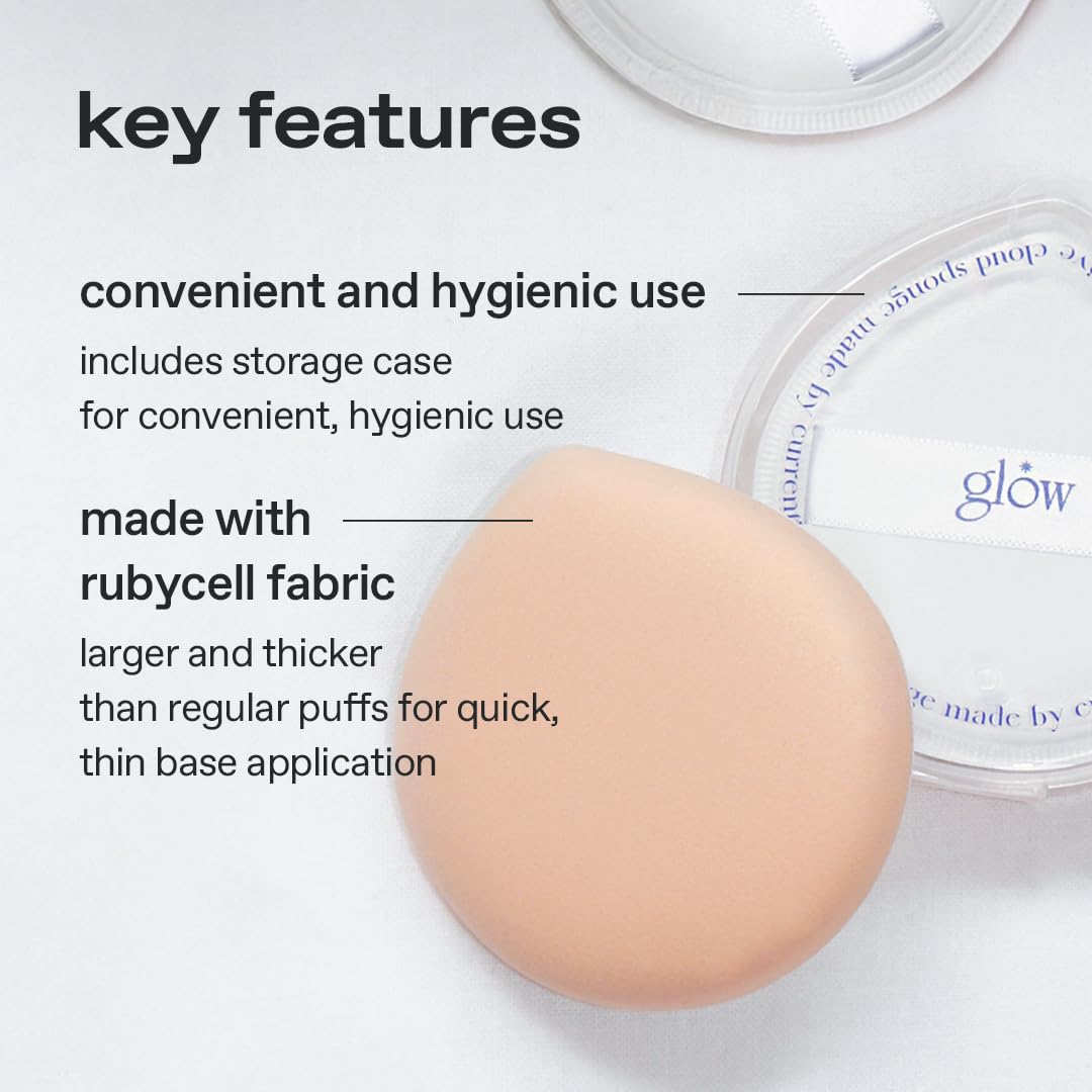 glow cloud sponge 3EA | featuring skin-friendly rubycell | puff-shaped sponge that effortlessly simplifies makeup application, perfect makeup sponge for quick and even application, 0.13 lbs