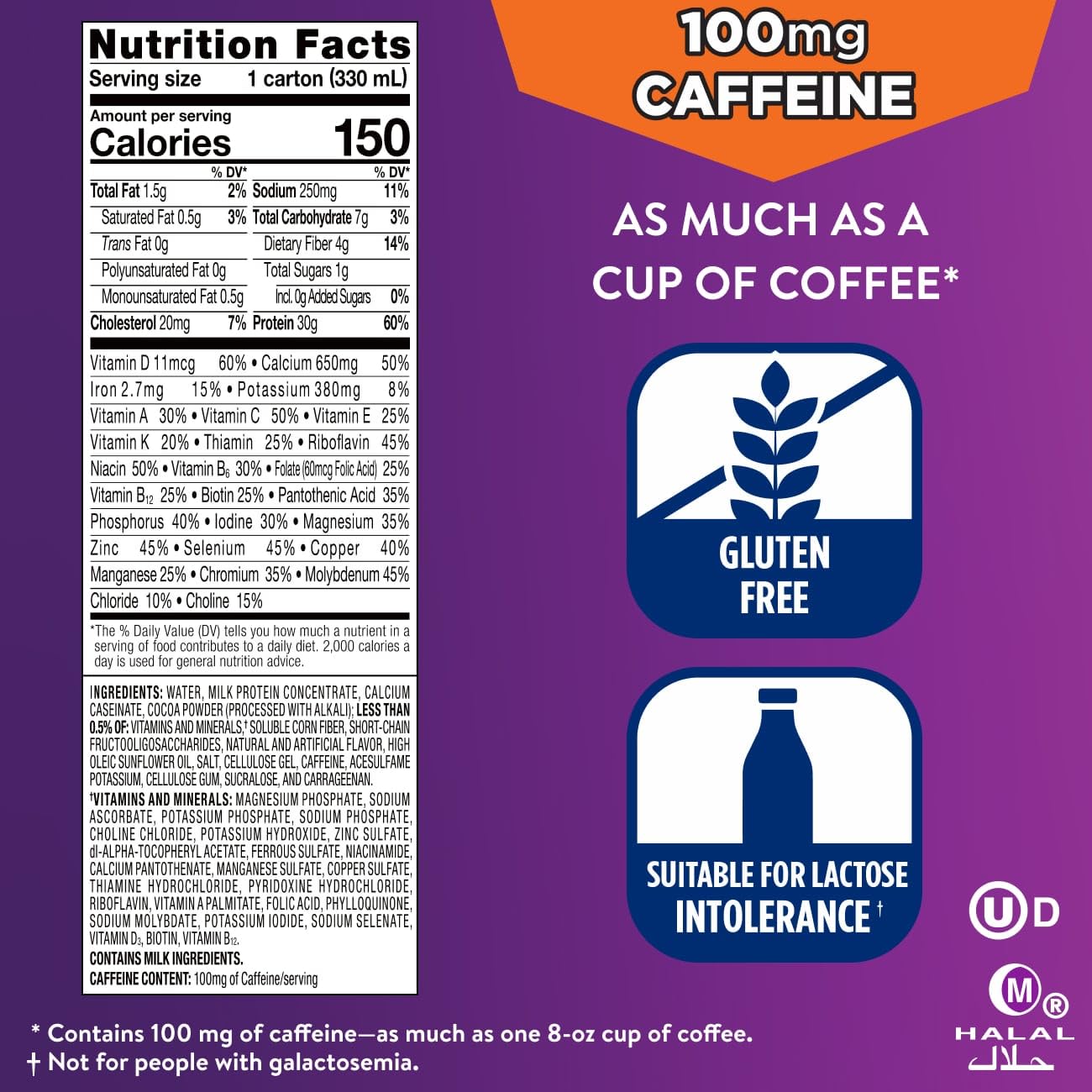 Ensure Max Protein Creamy Peach Nutrition Shake | 30g Protein, 1g Sugar, 4g Fiber Blend | 12 Pack