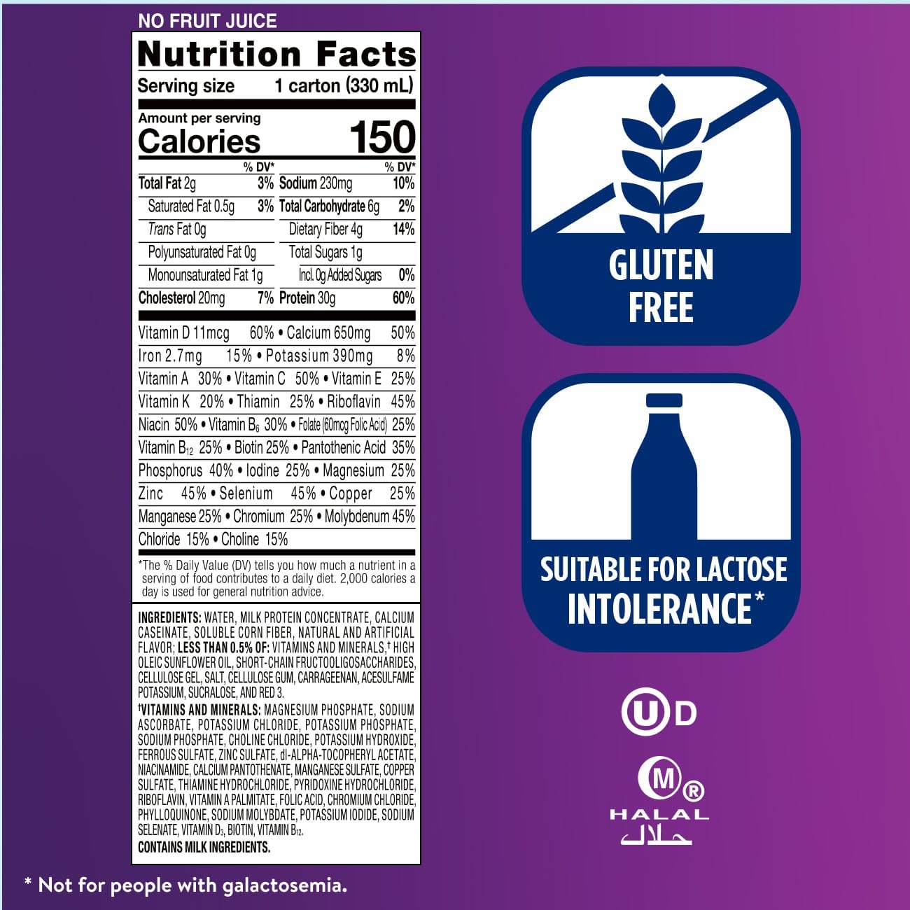 Ensure Max Protein Creamy Peach Nutrition Shake | 30g Protein, 1g Sugar, 4g Fiber Blend | 12 Pack