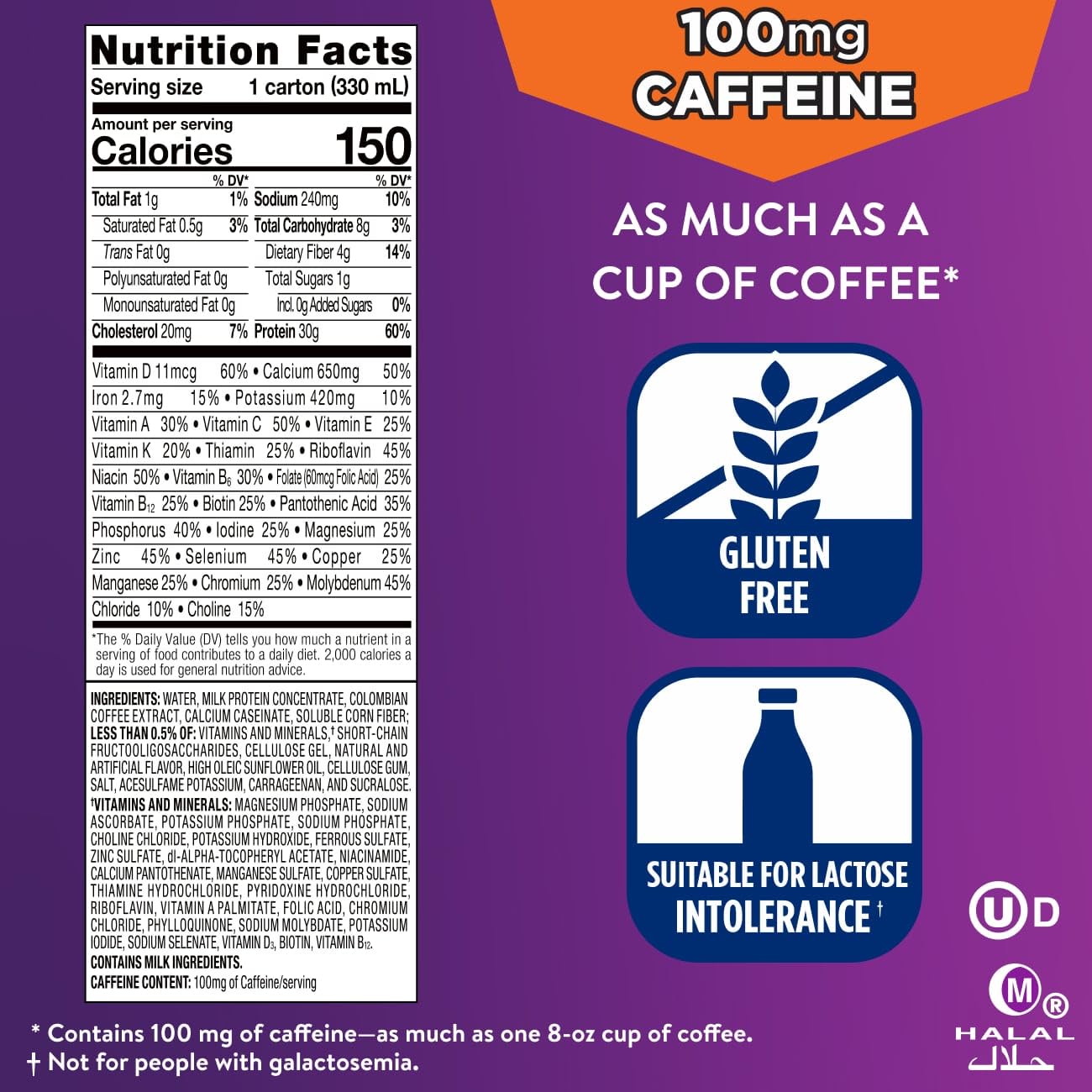 Ensure Max Protein Creamy Peach Nutrition Shake | 30g Protein, 1g Sugar, 4g Fiber Blend | 12 Pack