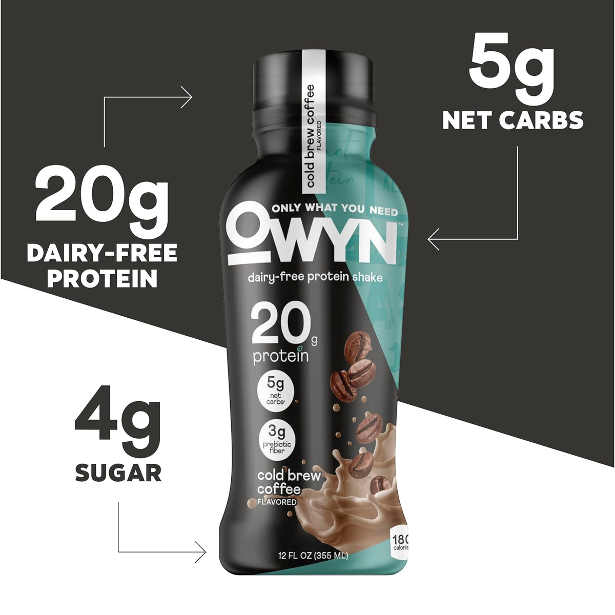 OWYN Only What You Need Dark Chocolate Flavored 20g Protein Shake, 12 Ct