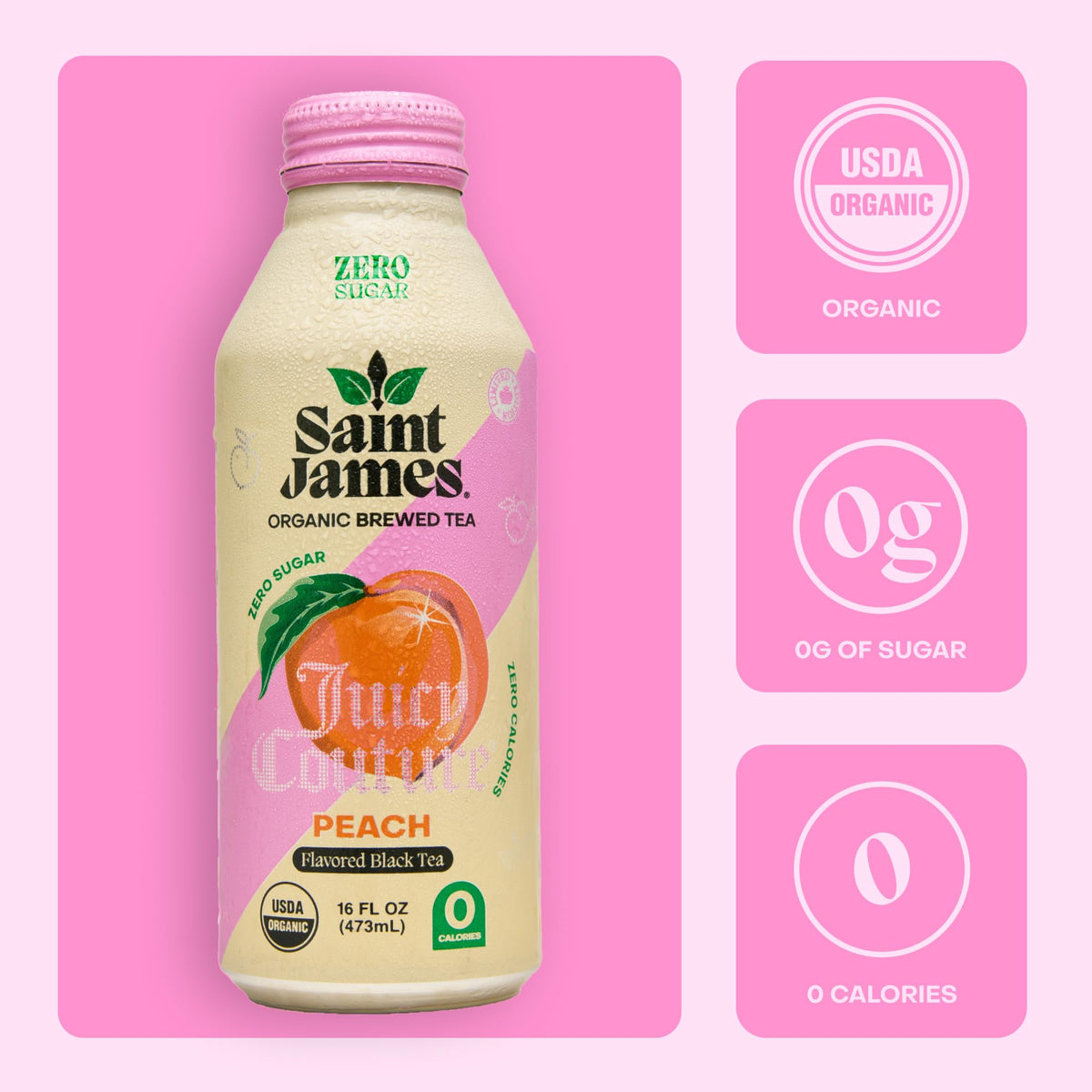 Saint James Iced Tea - Organic Tea, Party Variety Pack, 12 Pack