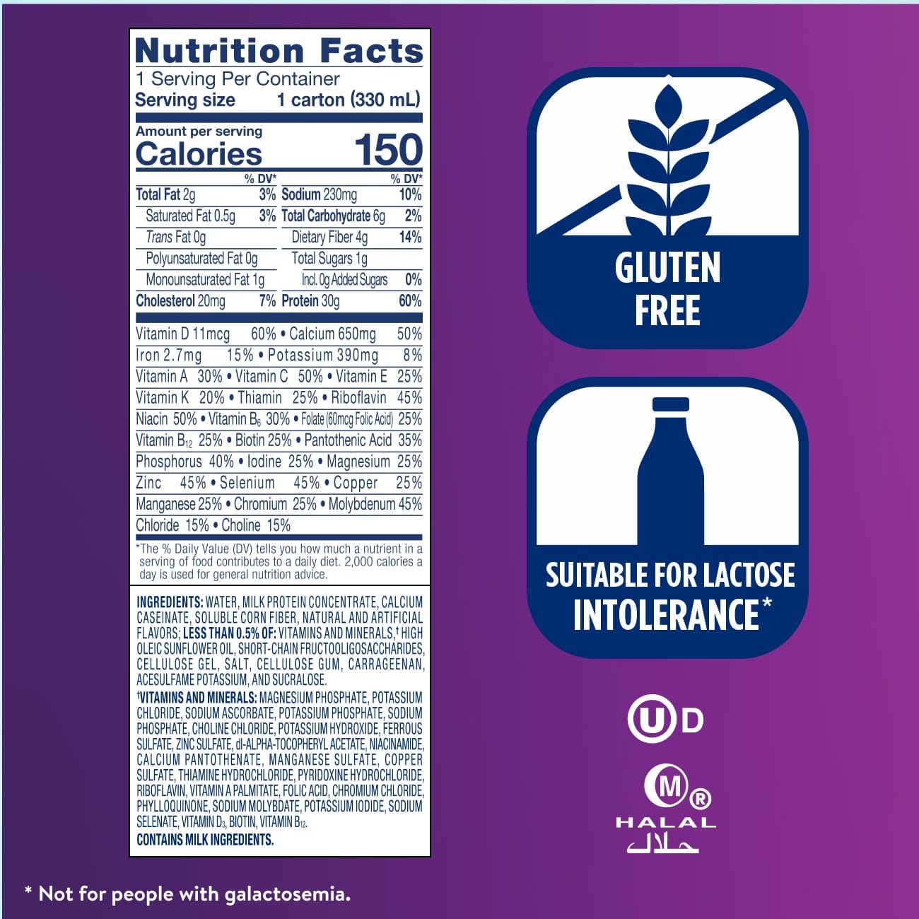 Ensure Max Protein Creamy Peach Nutrition Shake | 30g Protein, 1g Sugar, 4g Fiber Blend | 12 Pack