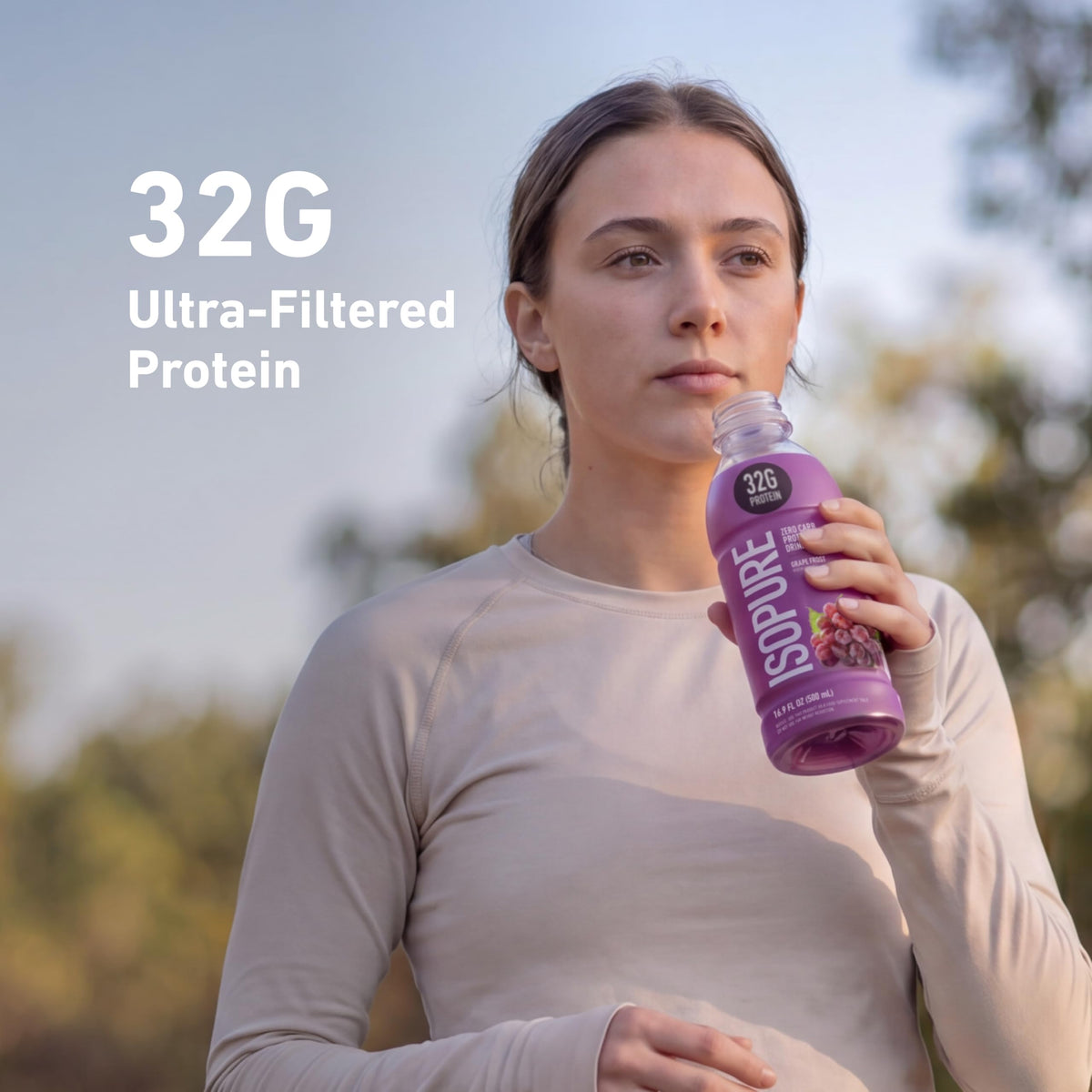 Isopure Zero Carb Clear Protein Drink, Green Tea 12 Count