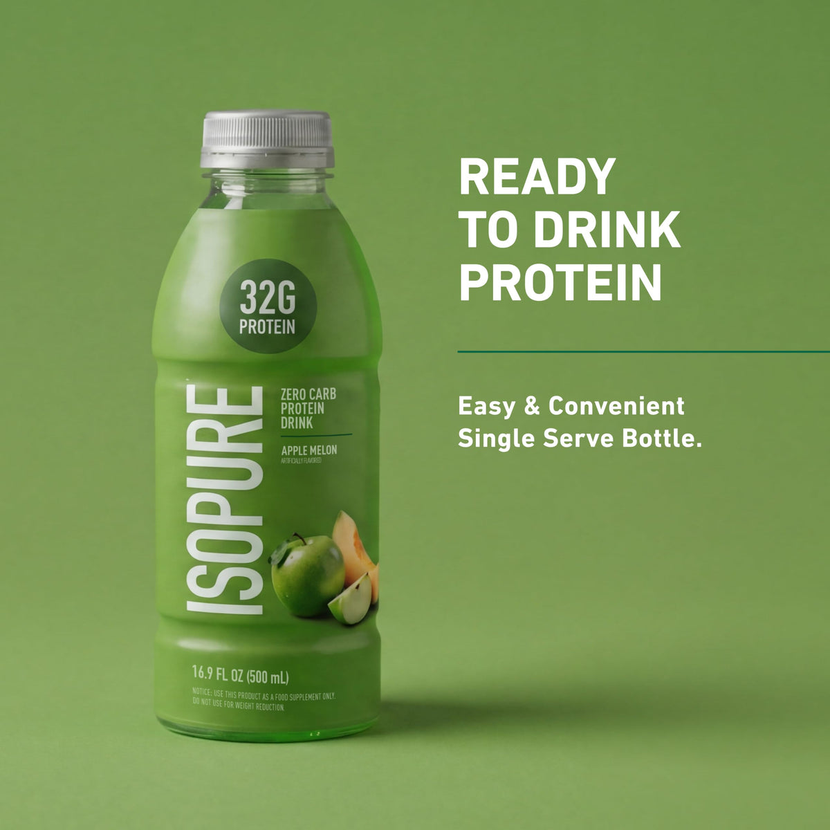 Isopure Zero Carb Clear Protein Drink, Green Tea 12 Count