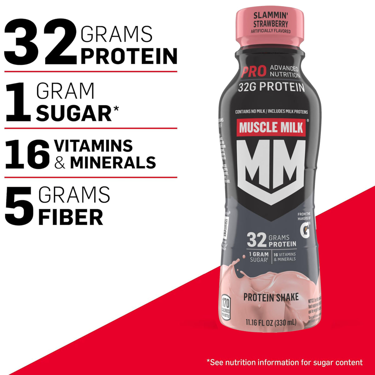 Muscle Milk Pro Series Protein Shake, Knockout Chocolate, 32g Protein, 11.16 Fl Oz (Pack of 12)