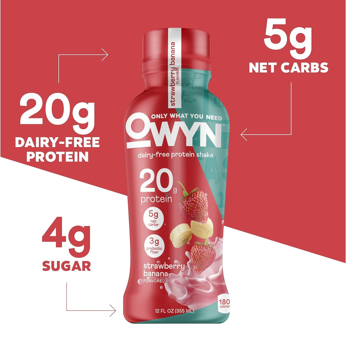 OWYN Only What You Need Dark Chocolate Flavored 20g Protein Shake, 12 Ct