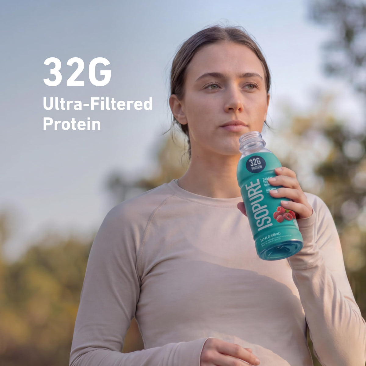 Isopure Zero Carb Clear Protein Drink, Green Tea 12 Count