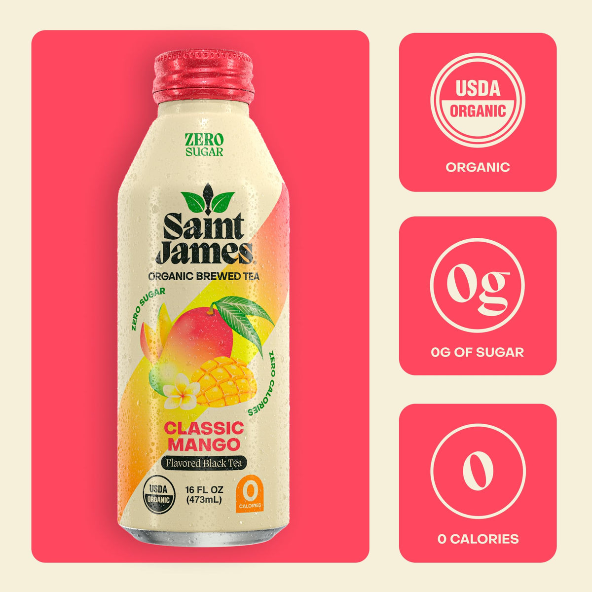 Saint James Iced Tea - Organic Tea, Party Variety Pack, 12 Pack
