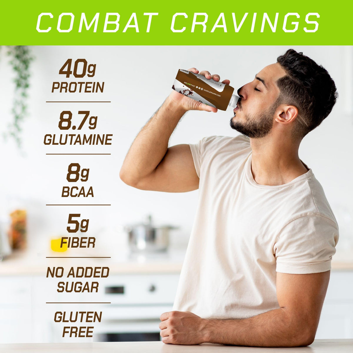 MusclePharm Combat Ready Protein Shake | Vanilla Ice Cream - 12 Pack