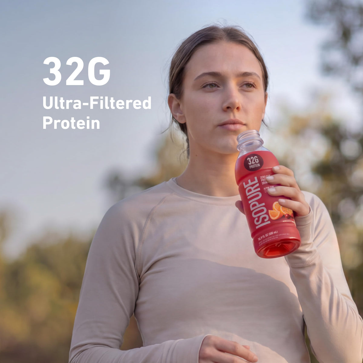 Isopure Zero Carb Clear Protein Drink, Green Tea 12 Count
