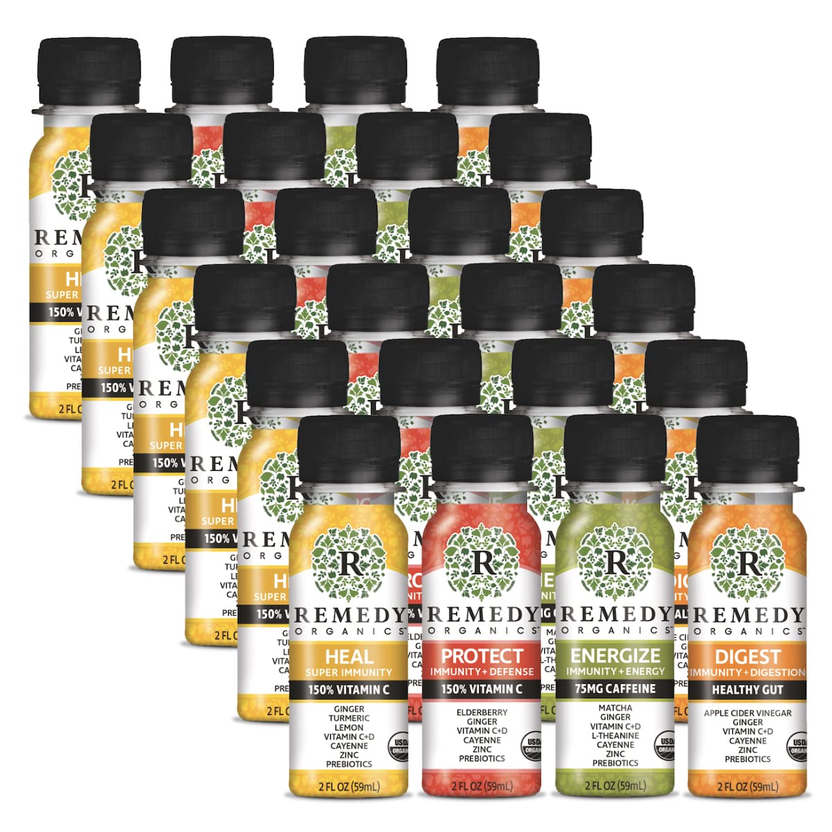 Remedy Organics Immunity Plus Shot, Protect Me | Boost Energy, Brain Function, Detoxification, and Metabolism | Brain Juice | Certified-Organic Ingredients