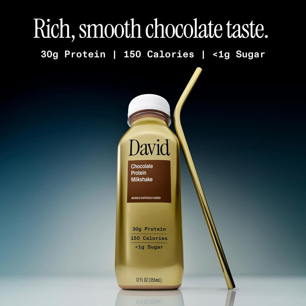 David Chocolate Protein Shake, 30g Protein, Ready to Drink, 12 fl oz, 12 Ct