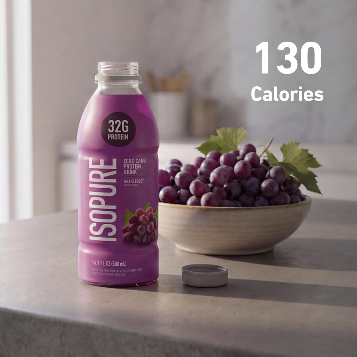 Isopure Zero Carb Clear Protein Drink, Green Tea 12 Count