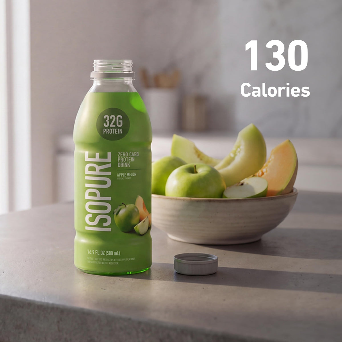 Isopure Zero Carb Clear Protein Drink, Green Tea 12 Count