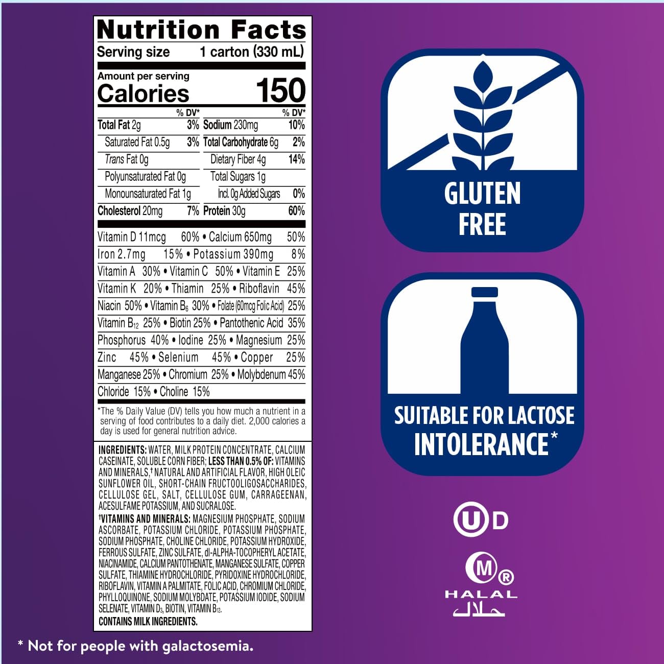 Ensure Max Protein Creamy Peach Nutrition Shake | 30g Protein, 1g Sugar, 4g Fiber Blend | 12 Pack