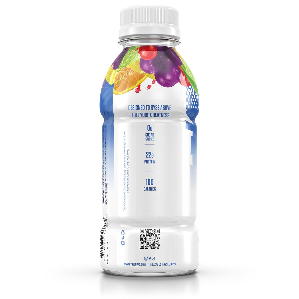 RYSE Clear Protein Drink - Kool-Aid Tropical Punch - 100 Calories, 22g Whey Isolate Protein Shake, Sugar-Free, 0g Fat & Lactose-Free - Refreshing Ready-to-Drink Beverage - 16.9 fl oz Bottles (12-Pack)
