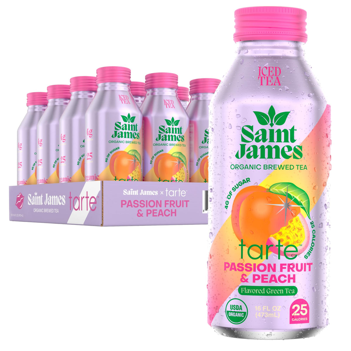 Saint James Iced Tea - Organic Tea, Party Variety Pack, 12 Pack