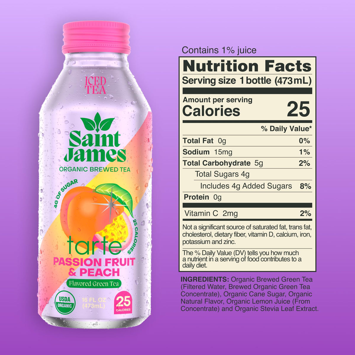 Saint James Iced Tea - Organic Tea, Party Variety Pack, 12 Pack