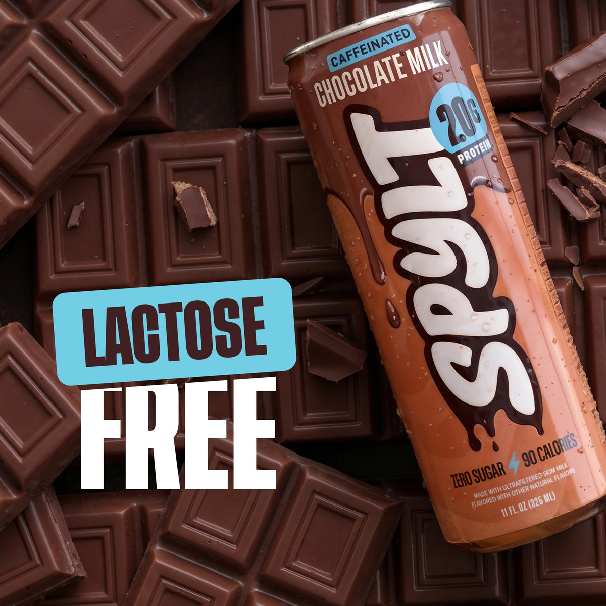 Spylt High Protein Cookies & Cream Milk with 60mg Caffeine & 20g Protein - 90 Calories, Ready to Drink, Sugar Free, Lactose Free Milk, Perfect for Workout Recovery & Afternoon Pick Me Up - 12 Count - Packaging May Vary
