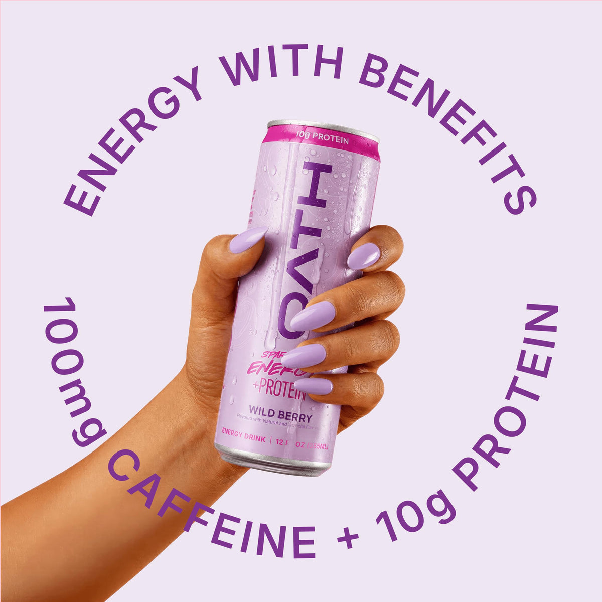 Oath Nutrition Sparkling Energy + Protein Drink, Juicy Peach Flavored, Sugar-Free Energy Drink with 10g of Complete Protein, 100mg of Natural Caffeine, 12 Ounces (12 Pack)