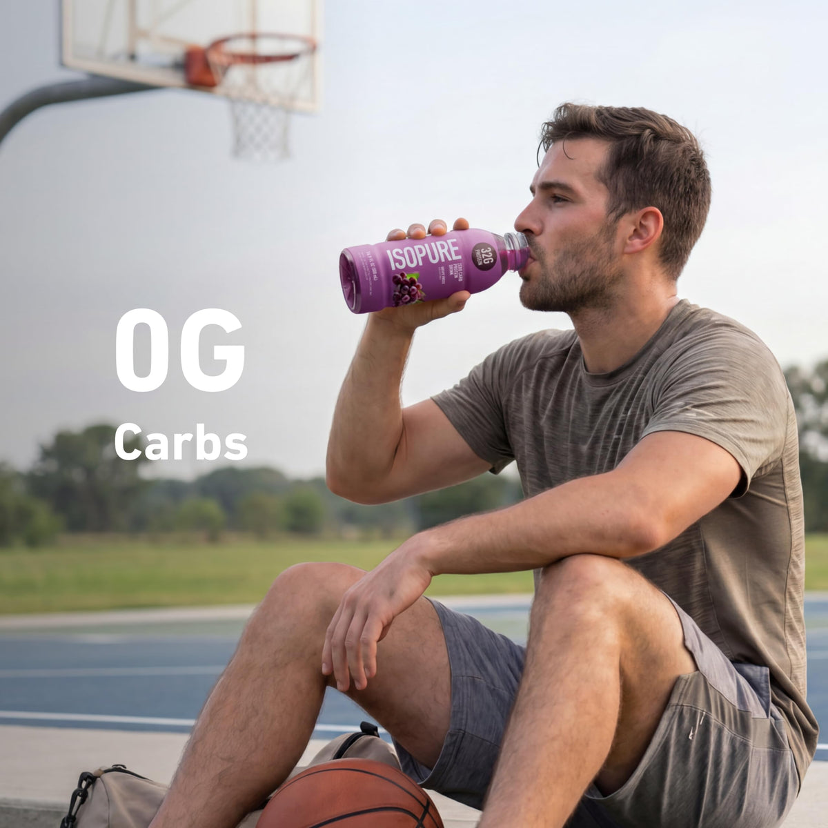 Isopure Zero Carb Clear Protein Drink, Green Tea 12 Count