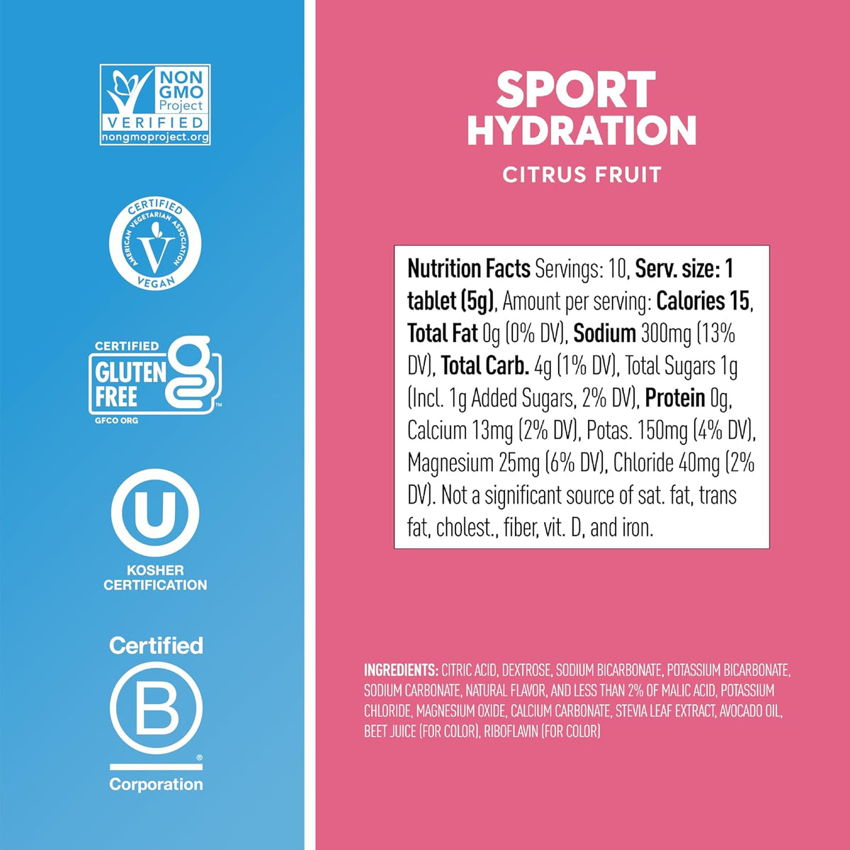Nuun Sport Electrolyte Tablets with Magnesium, Calcium, Potassium, Chloride & Sodium, Gluten Free & Vegan, Mixed Flavors, 6 Pack (60 Servings Total)