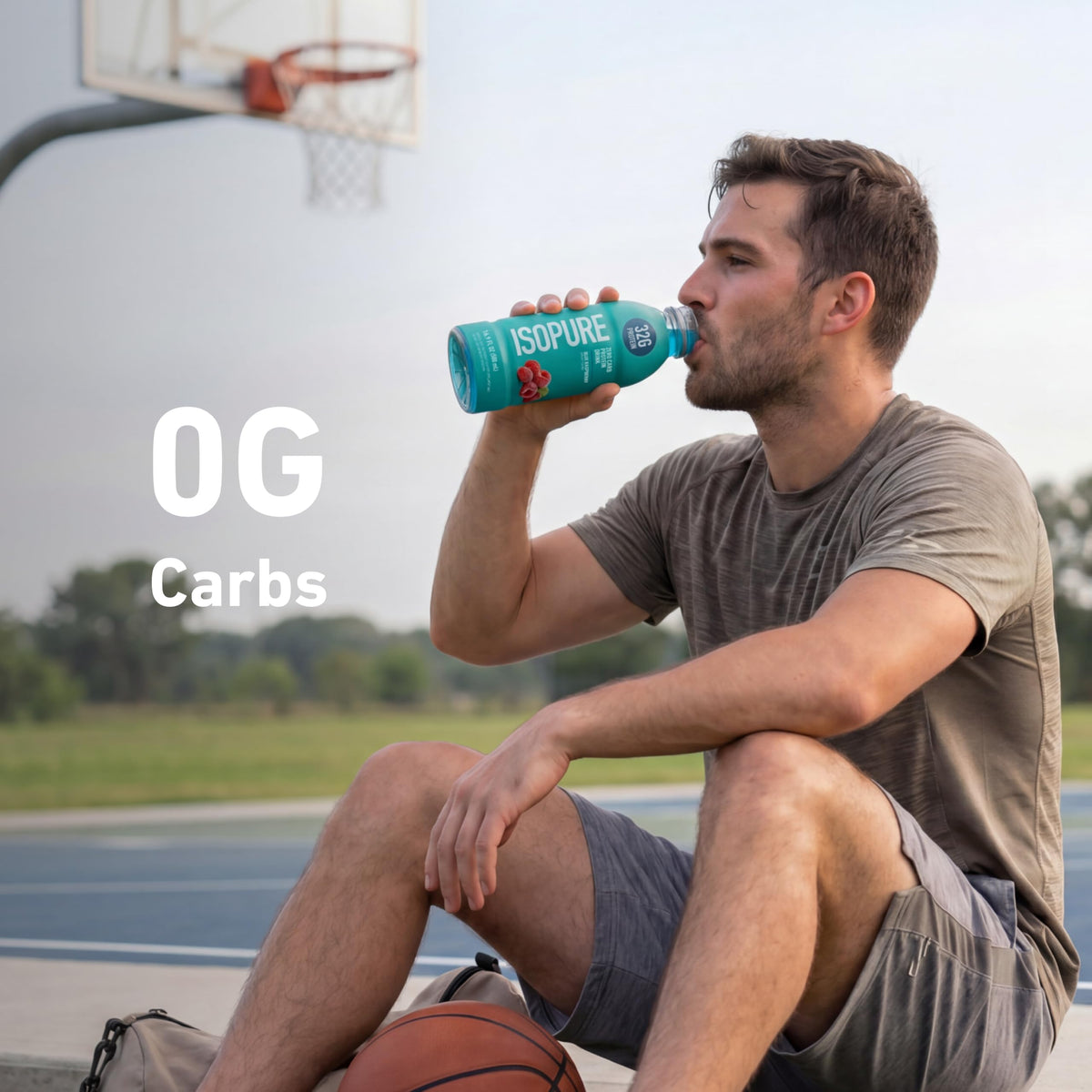 Isopure Zero Carb Clear Protein Drink, Green Tea 12 Count