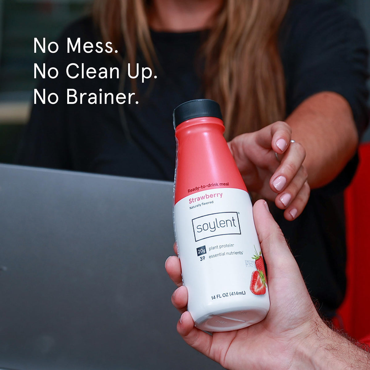 Soylent Original Meal Replacement Shake, Ready-to-Drink Plant Based Protein Drink, Contains 20g Complete Vegan Protein and 1g Sugar, 14oz, 12 Pack