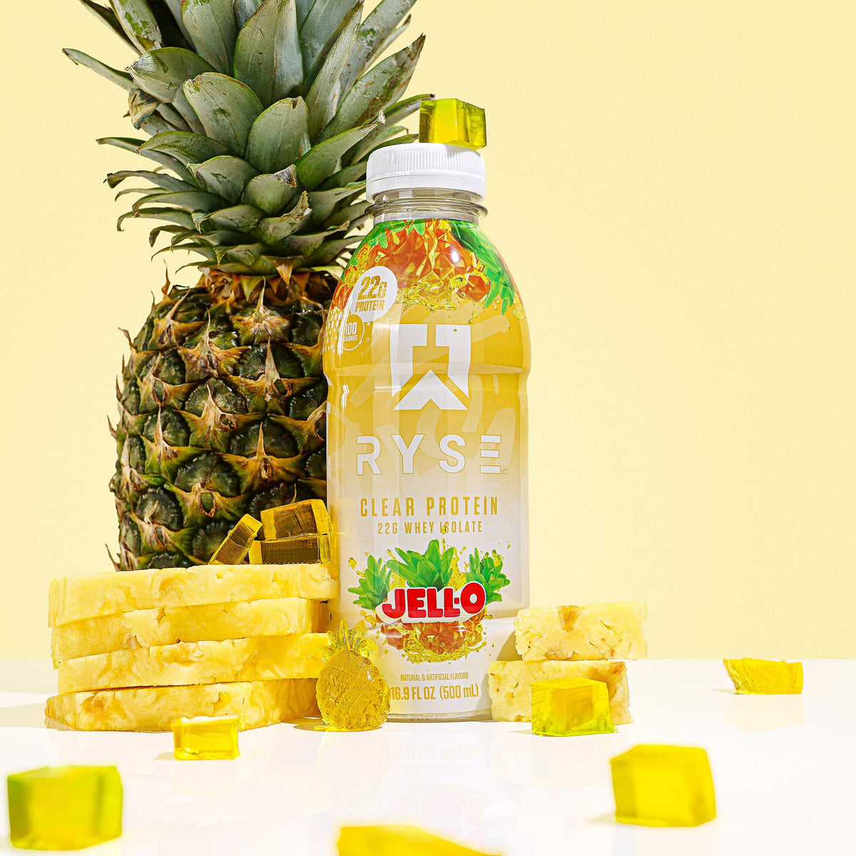 RYSE Clear Protein Drink - Kool-Aid Tropical Punch - 100 Calories, 22g Whey Isolate Protein Shake, Sugar-Free, 0g Fat & Lactose-Free - Refreshing Ready-to-Drink Beverage - 16.9 fl oz Bottles (12-Pack)