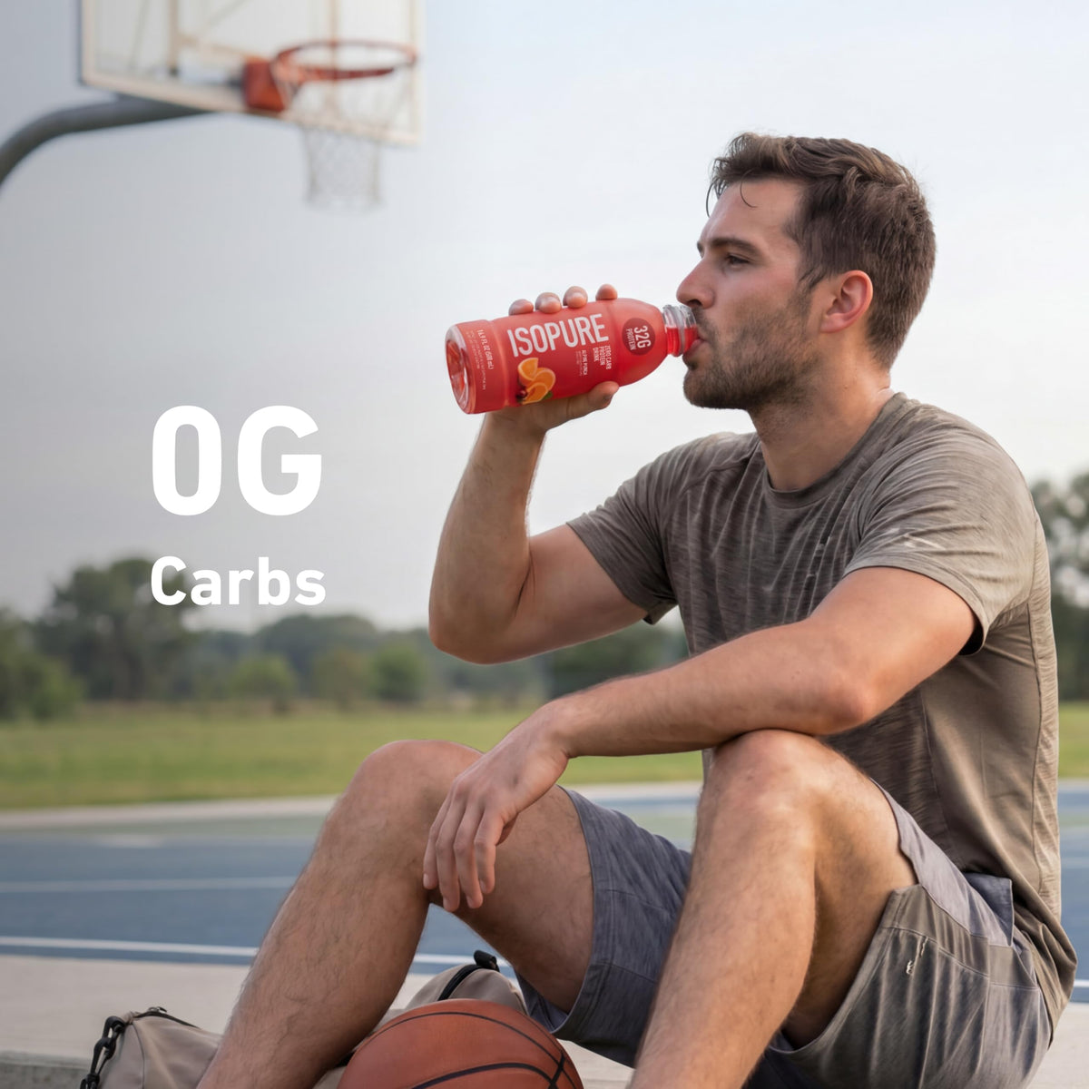 Isopure Zero Carb Clear Protein Drink, Green Tea 12 Count