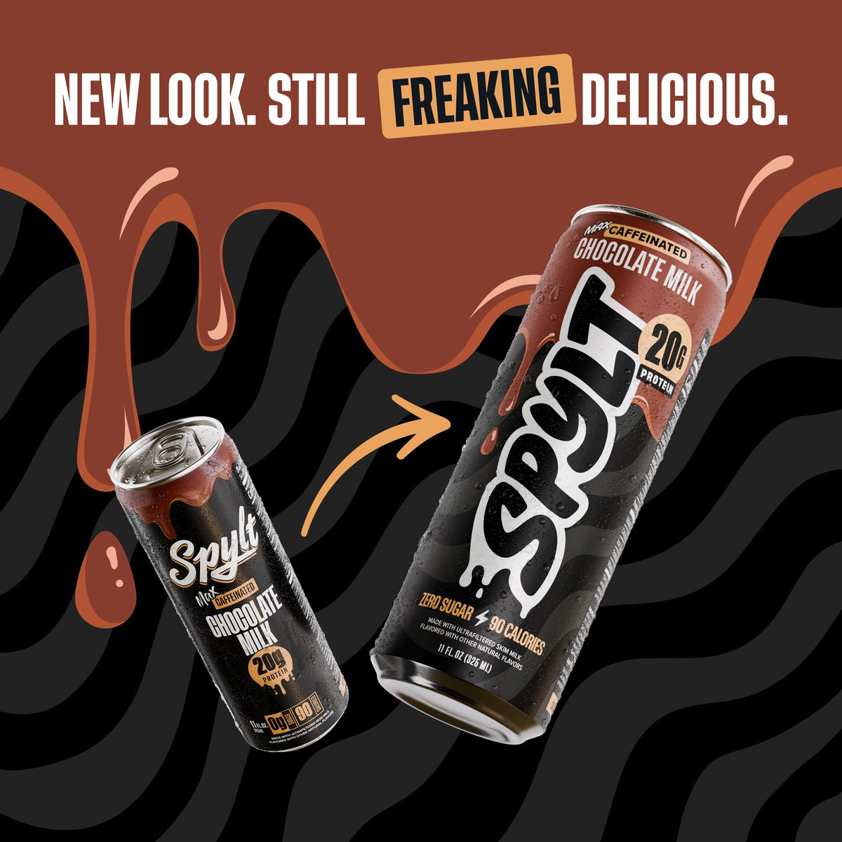 Spylt High Protein Cookies & Cream Milk with 60mg Caffeine & 20g Protein - 90 Calories, Ready to Drink, Sugar Free, Lactose Free Milk, Perfect for Workout Recovery & Afternoon Pick Me Up - 12 Count - Packaging May Vary