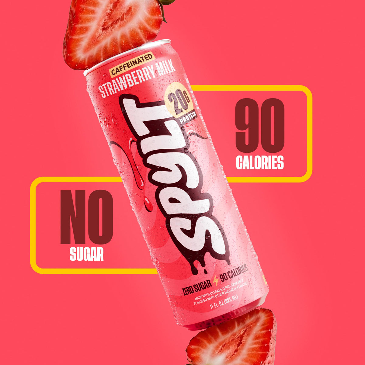 Spylt High Protein Cookies & Cream Milk with 60mg Caffeine & 20g Protein - 90 Calories, Ready to Drink, Sugar Free, Lactose Free Milk, Perfect for Workout Recovery & Afternoon Pick Me Up - 12 Count - Packaging May Vary