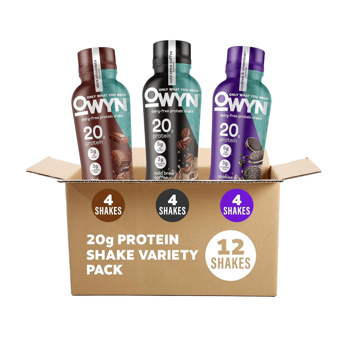 OWYN Only What You Need Dark Chocolate Flavored 20g Protein Shake, 12 Ct