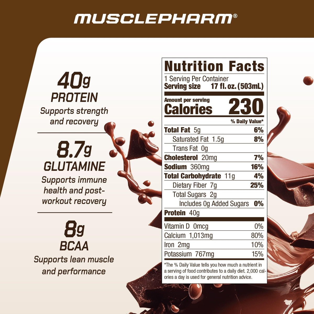 MusclePharm Combat Ready Protein Shake | Vanilla Ice Cream - 12 Pack